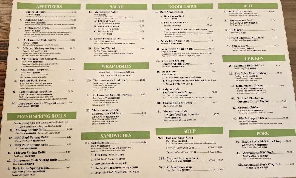 La Petite Camille Menu image 1