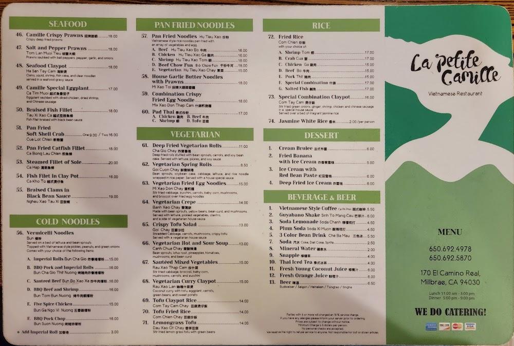 La Petite Camille Menu image 2