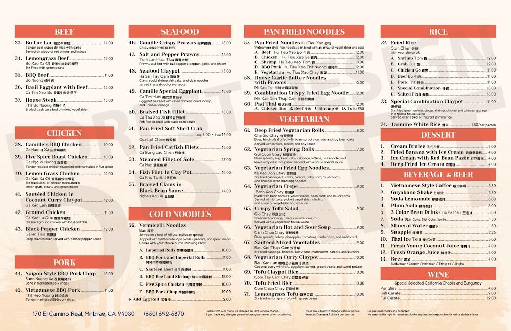 La Petite Camille Menu image 4